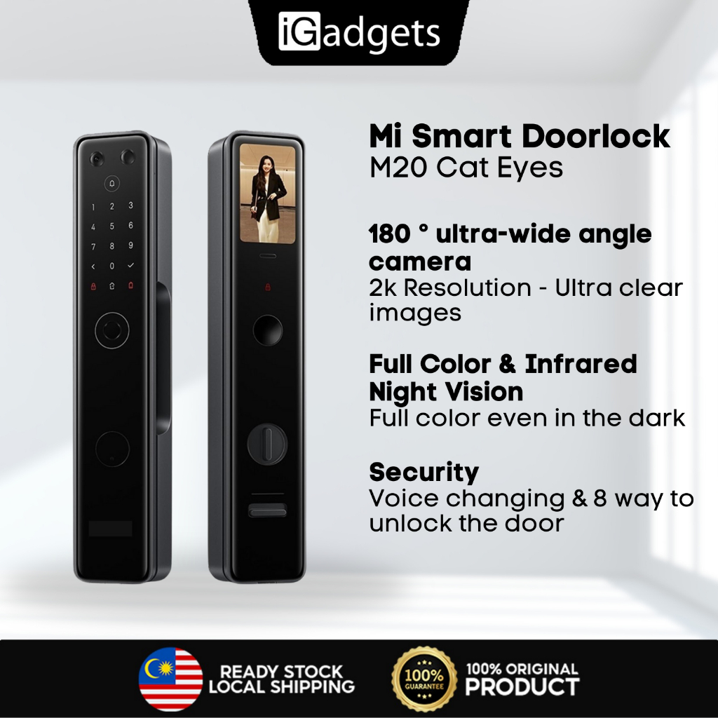 Xiaomi Smart Door Lock M20 Cat Eye Screen Fingerprint Push Pull Lock 小米智能门锁m20大屏猫眼版 Xmznmst05yd 1971