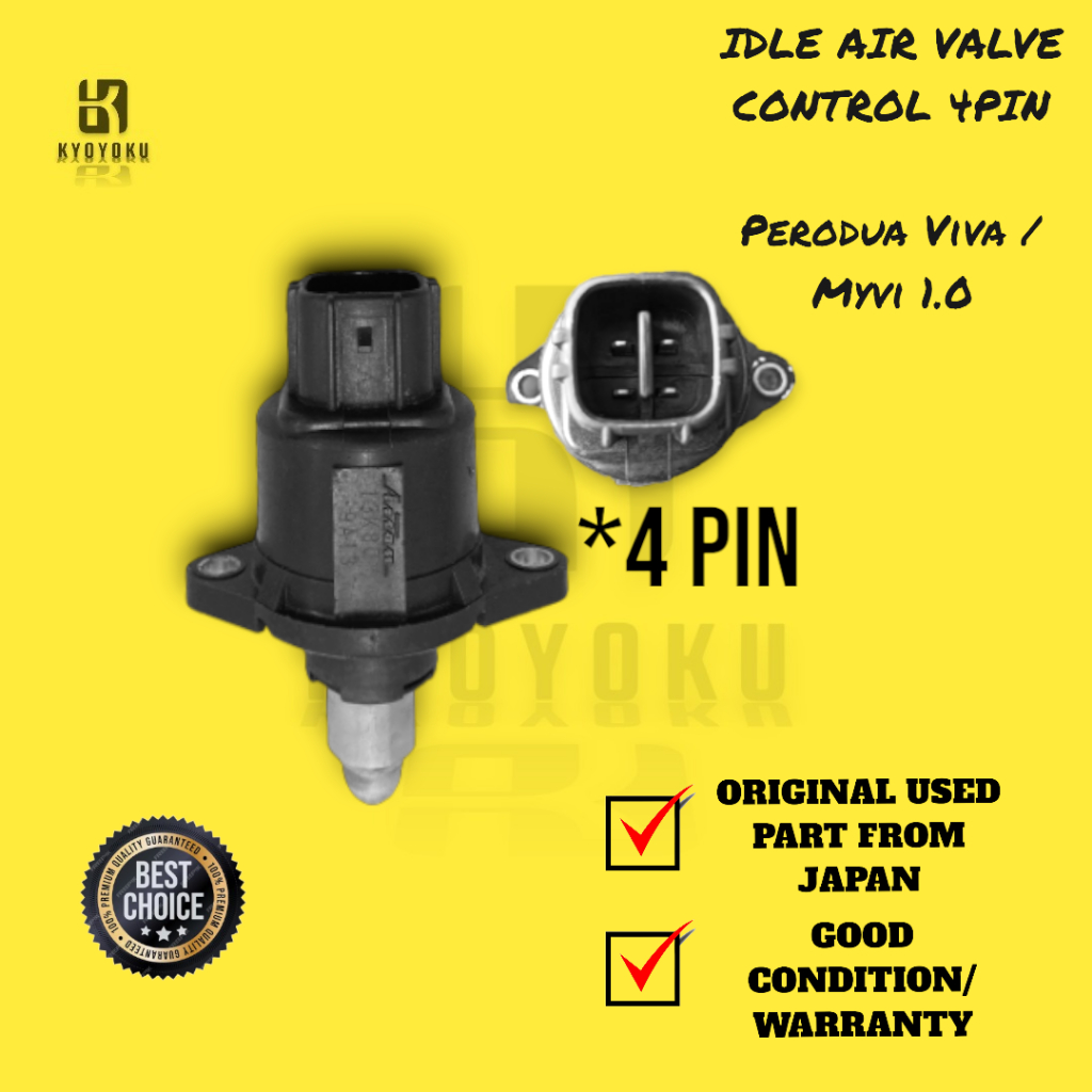 KYOYOKU IDLE AIR VALVE CONTROL Perodua Viva / Myvi 1.0 IDLE AIR VALVE CONTROL 4PIN Shopee