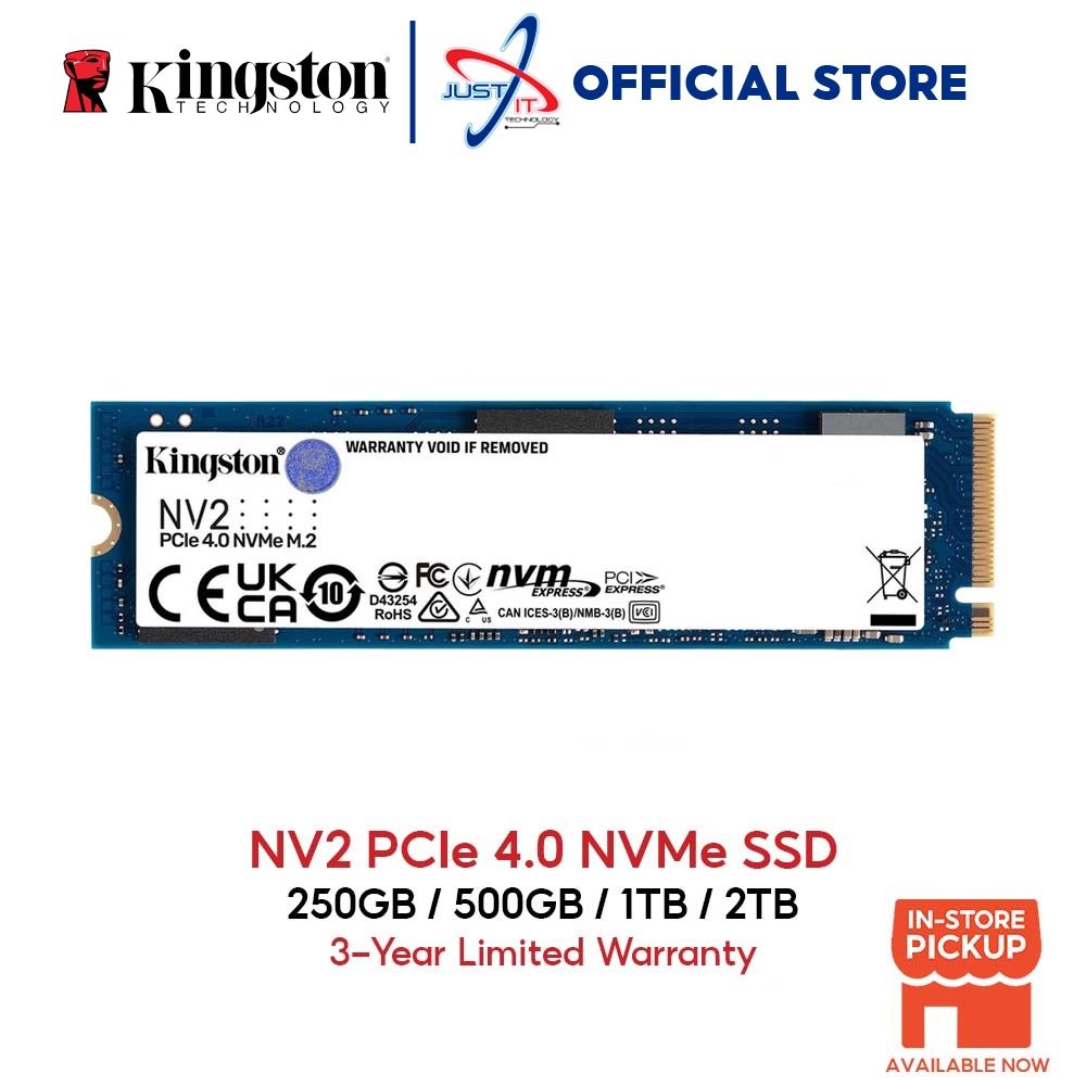 Kingston NV1 2TB NVMe SSD 2100MB/s 1700MB/s R/W 480TBW M.2 2280 3yr Wty