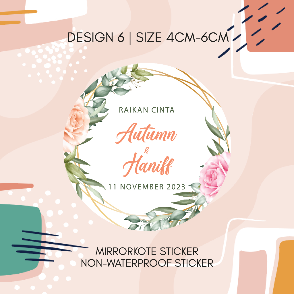 [STICKER] Floral Round Thank You Sticker Wedding Aqiqah Engagement ...