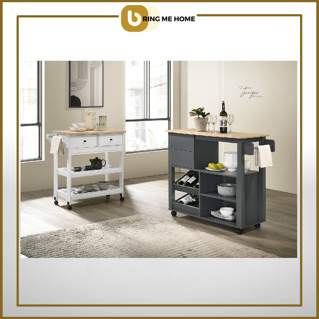 CYRO Kitchen Trolley Rack Kitchen Island Table Cabinet Kitchen Table ...
