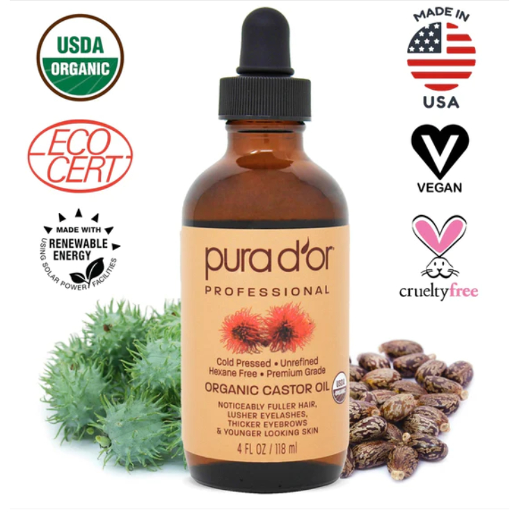 Organic Castor Oil Pura D Or Hexane Free And Cold Pressed Oil Shopee Malaysia