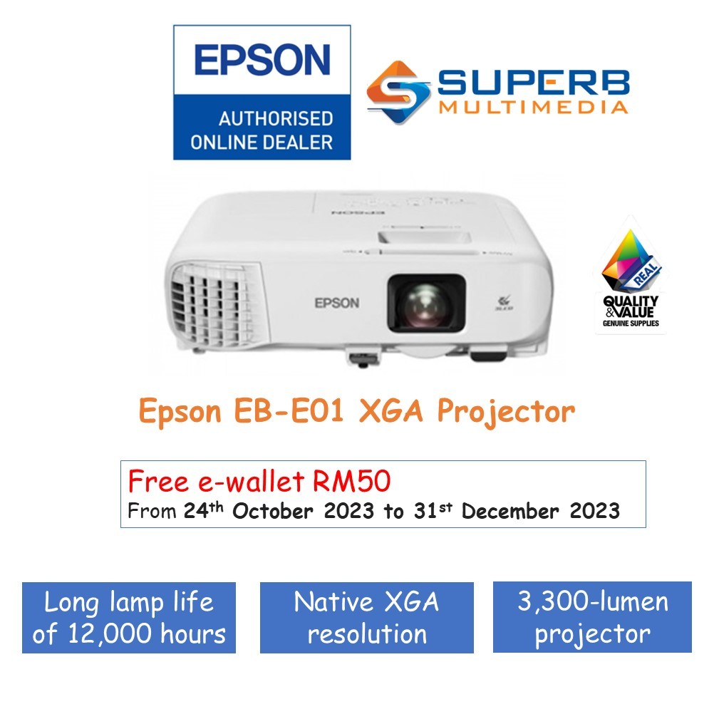 Epson EBE01 XGA 3LCD Projector Shopee Malaysia