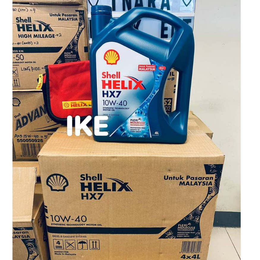 🔥HARGA RUNTUH Shell Helix HX7 10W40(4L) - Semi Synthetic, Minyak Hitam ...