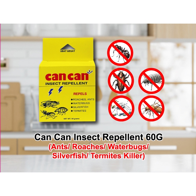 Can Can Insect Repellent 60G (Ants/ Roaches/ Waterbugs/ Silverfish ...