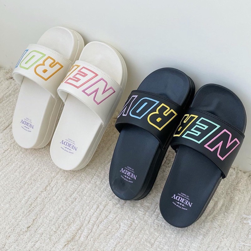 NERDY Korea Rainbow Slide Man Women Shoes Slippers 2023 韩国潮牌Nerdy ...