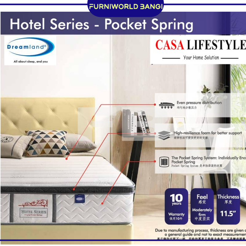 Dreamland Hotel Series Pocket Spring Single, Super Single, Queen, King
