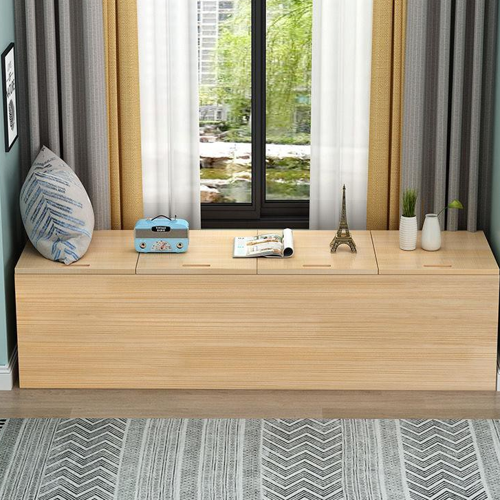 Solid wood bay window cabinet pine floor windowsill free combination ...