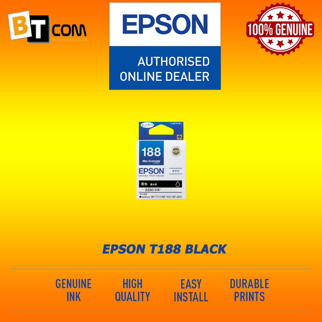 EPSON T188 HIGH CAP Original Ink Cartridge T188190, T188290, T188390 ...