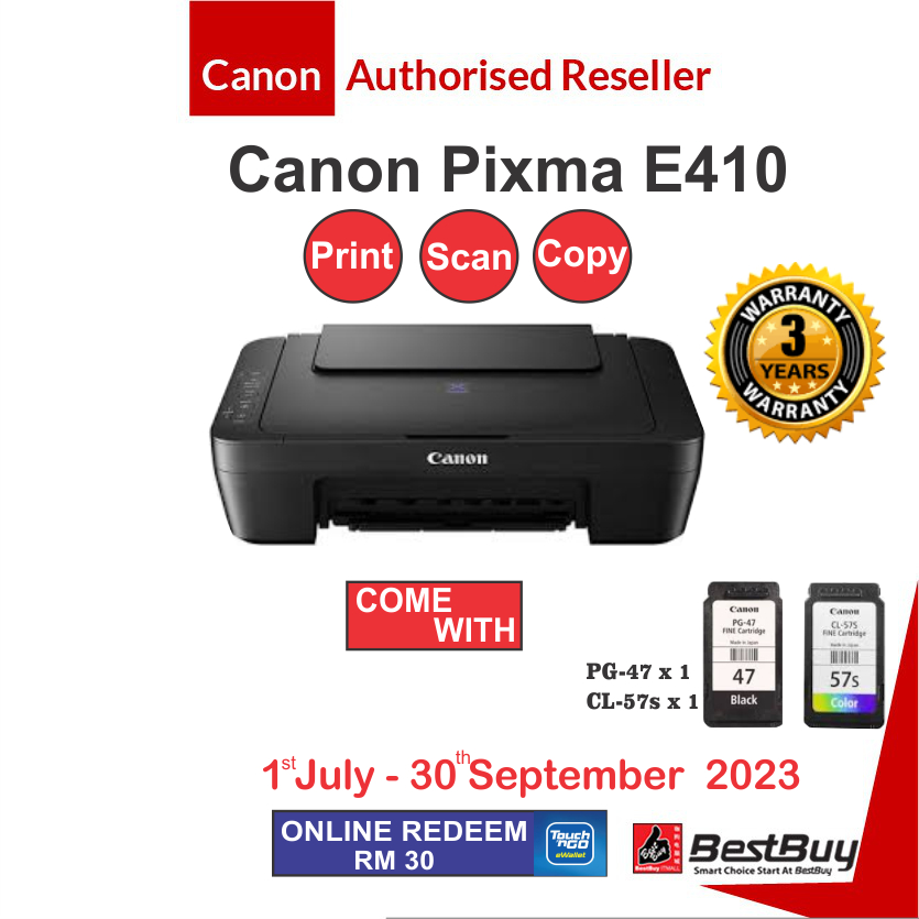 Canon Pixma E410 All In One Ink Efficient Printer - Print/Scan/Copy