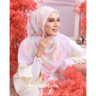 Sugarscarf Claudia Voile / Bawal Monogram Instant Tie Back Free Size