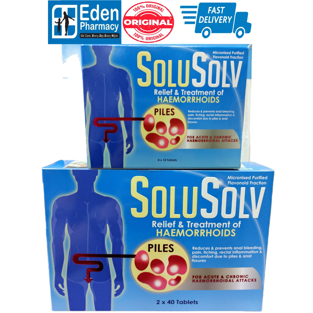 Solusolv haemorrhoids piles flavonoid tablet ( 1x 40's ) / ( 2 x 40's