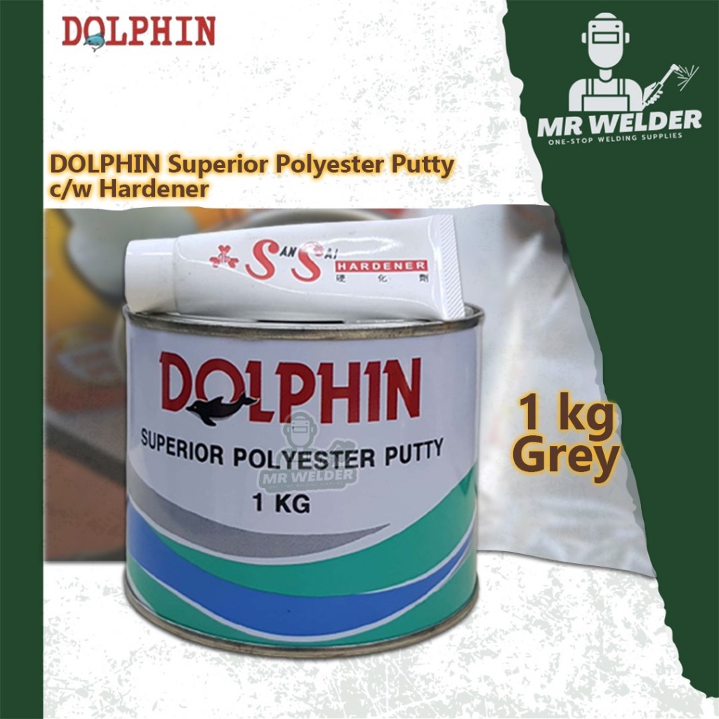 DOLPHIN SUPERIOR POLYESTER CAR PUTTY / STEEL PUTTY (GREY) HITARY 928