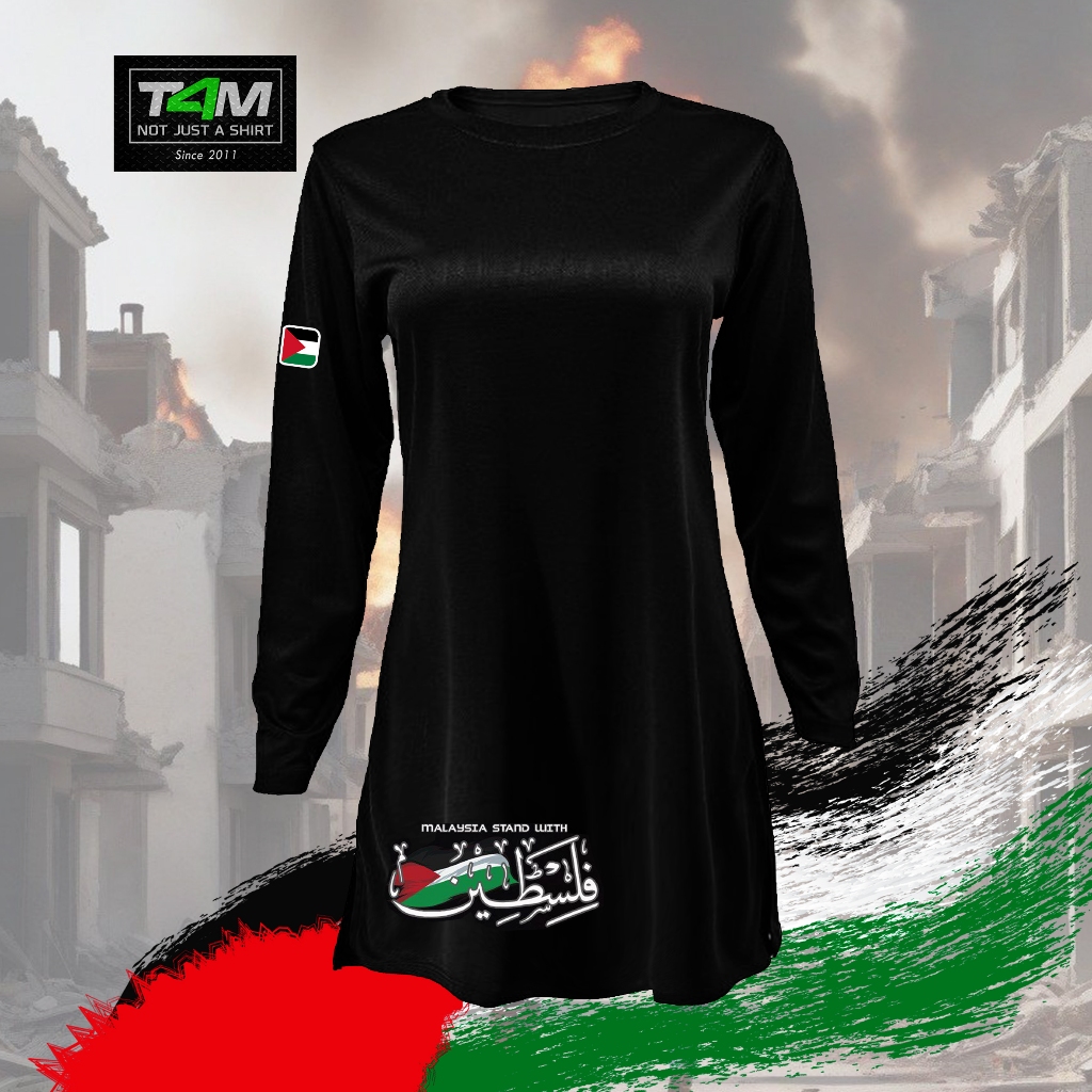 T-Shirt Muslimah Palestin Jersi Muslimah MALAYSIA STANDS WITH PALESTINE ...