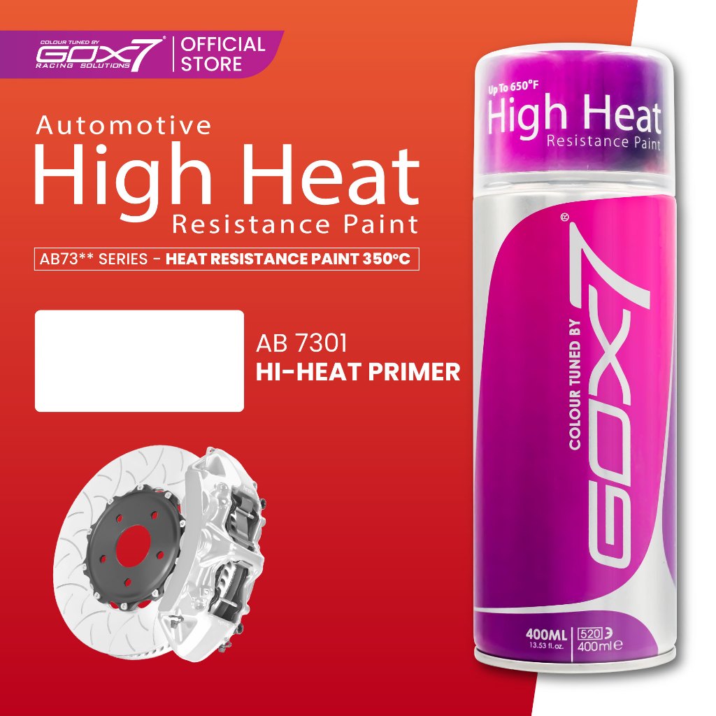 Gox7 High Heat Resistance Paint Series (350°C) AB7301 Hi Heat Primer 400ml Aerosol Spray Paint