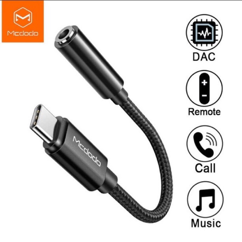 Original Mcdodo Ca Hifi Dac Audio Cable Type C To Mm Converter Cable Shopee Malaysia