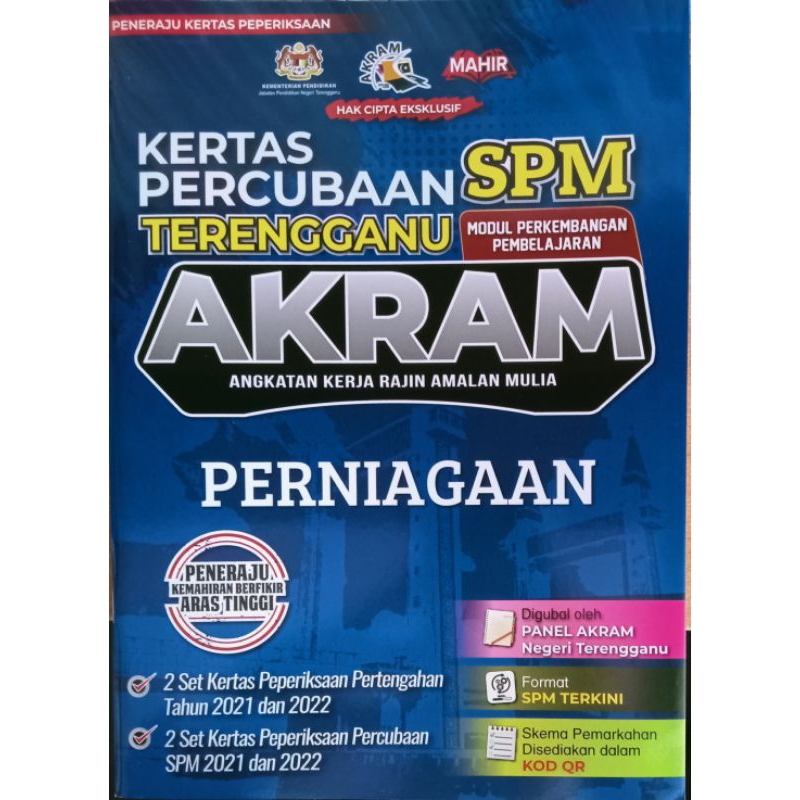 KERTAS PERCUBAAN SPM TERENGGANU AKRAM PERNIAGAAN | Shopee Malaysia