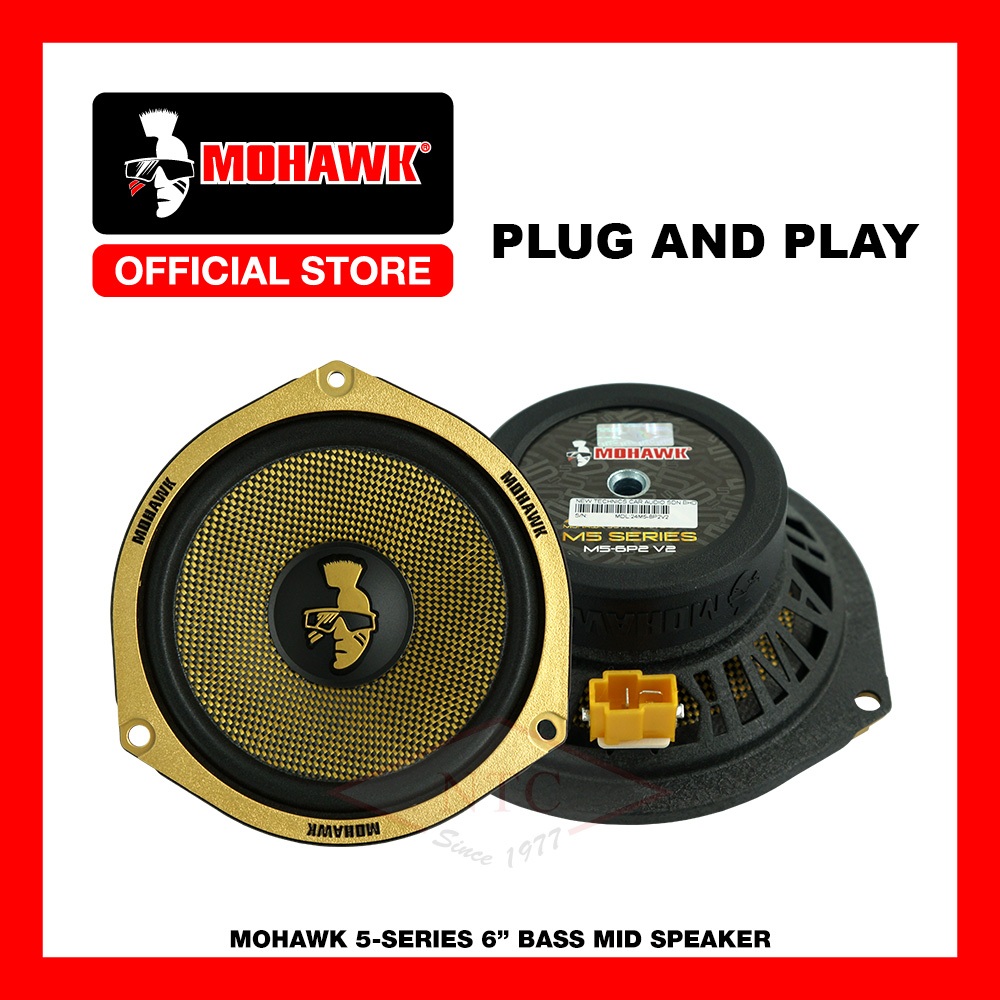 MOHAWK Car Audio 24M5-6P2V2 M5-SERIES 6 Inch Bass Mid PERODUA Speaker ...