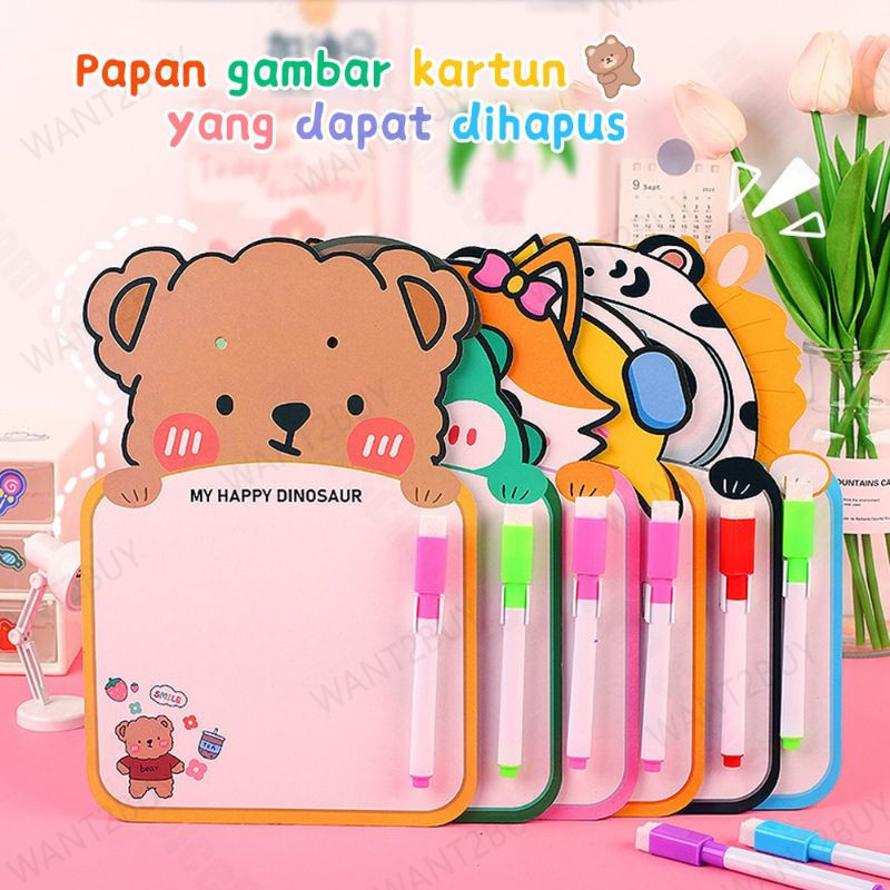 🇲🇾 Mini Cartoon Kids Whiteboard Marker Set Time Table Hanging Drawing ...