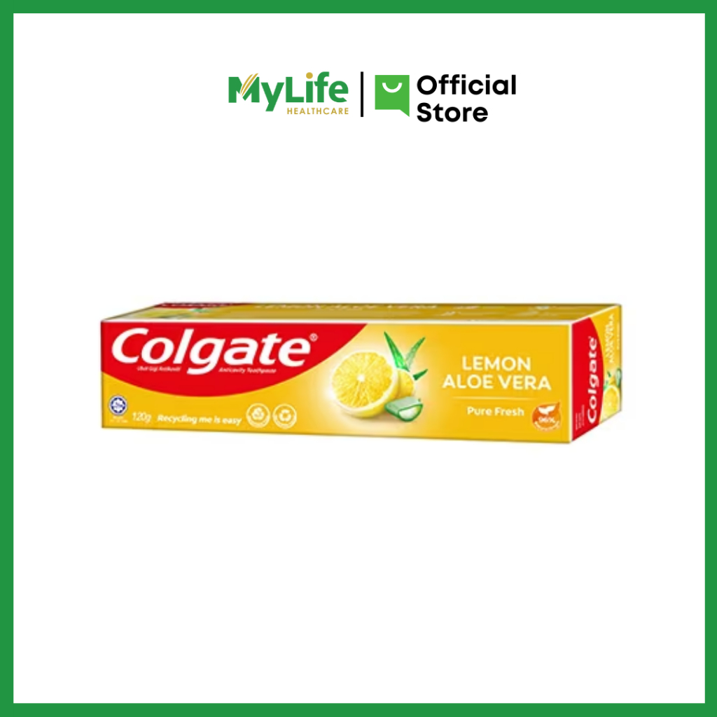 COLGATE NATURALS PURE FRESH LEMON & ALOE VERA TOOTHPASTE (120G
