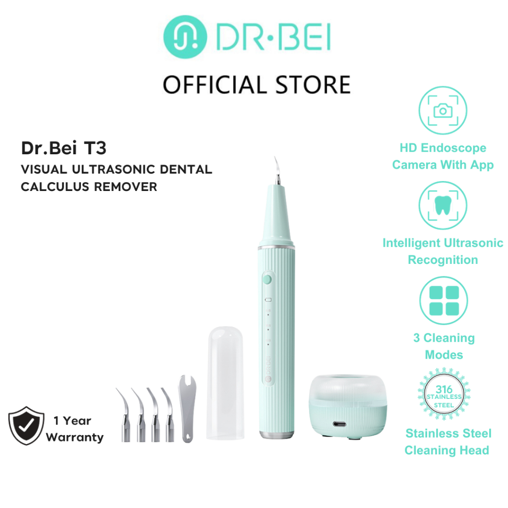Dr Bei T3 Smart Visual Ultrasonic Dental Scaler Calculus Remover With