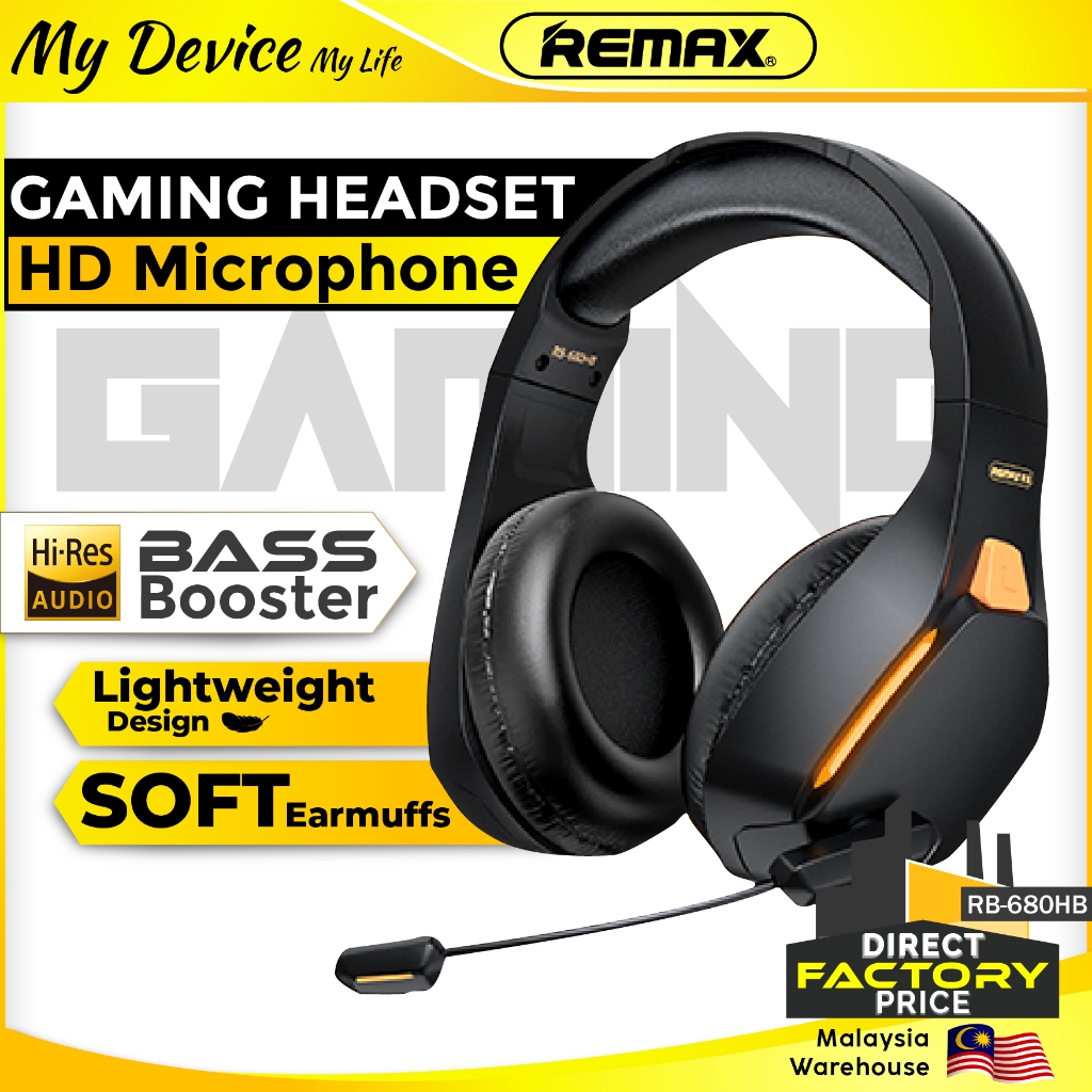 REMAX RB-680HB Gaming Wireless Headset Phone PC HiFi Bass HD Mic Low ...