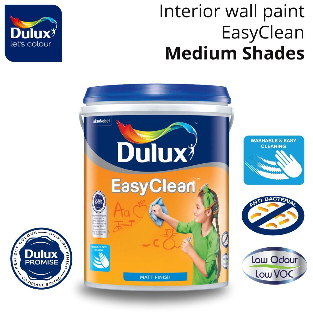 Dulux EasyClean Washable Interior Wall Paint Matt Finish (Medium Shades