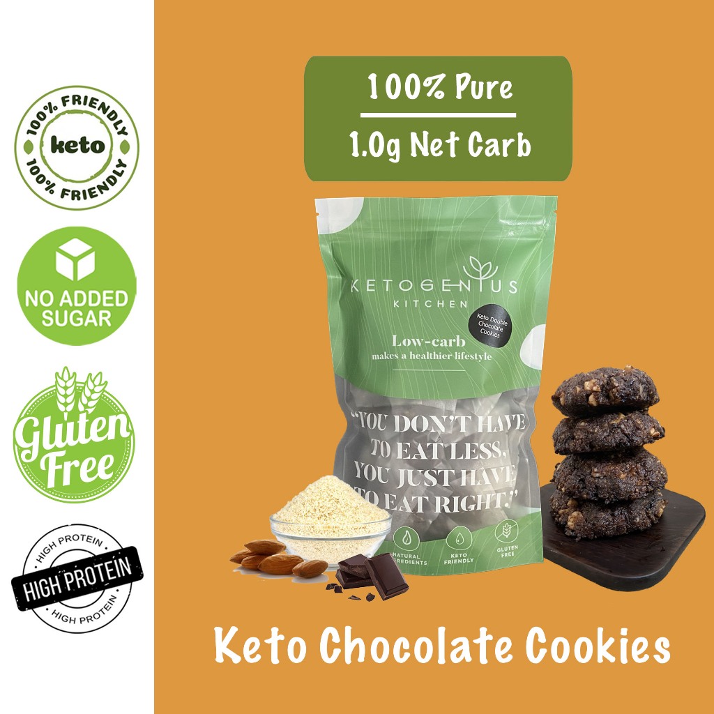 Ketogenius Kitchen Keto Double Chocolate Cookies - LCHF Keto, Gluten