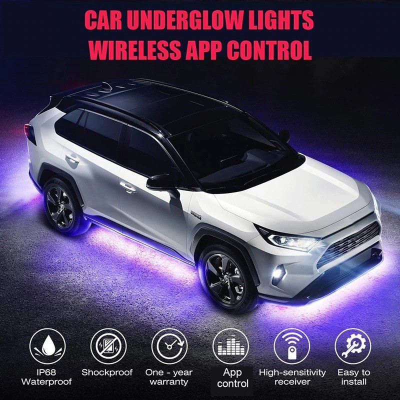72LED APP Control RGB Car Underglow Flexible Waterproof LED Strip Light ...