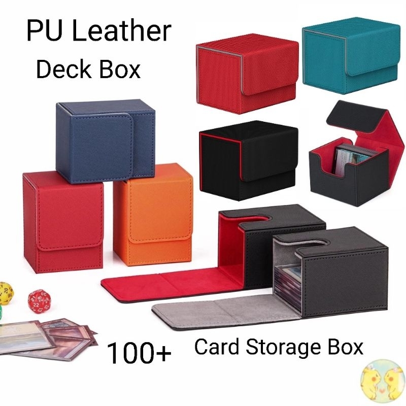 PU Leather Deck Box Card Storage Box Pokemon TCG/ Digimon/ Yugioh