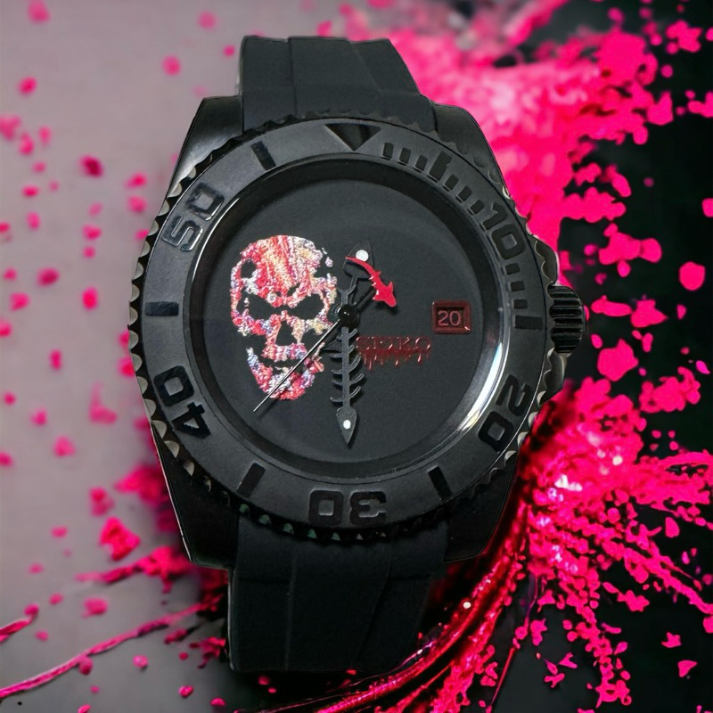 The Crimson Reaper Seiko Mod Sapphire Crystal Automatic Watch