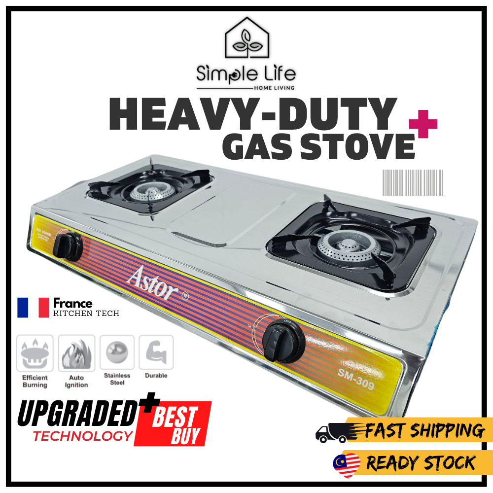 🇲🇾 READY STOCK Gas Stove Astor Stainless Steel top Gas Stove SM308