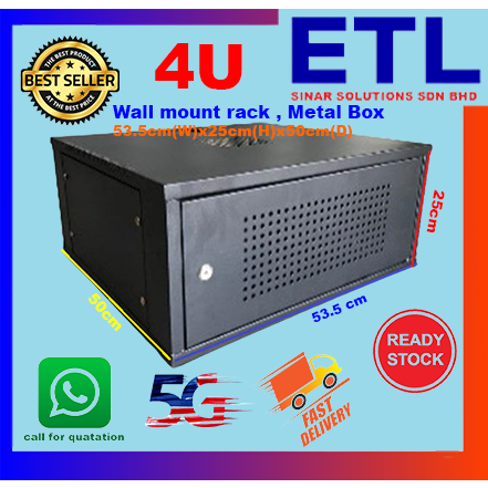 4U Wall Mount server rack 19' # 535mm (W) x 500mm (D)x250mm(H ...