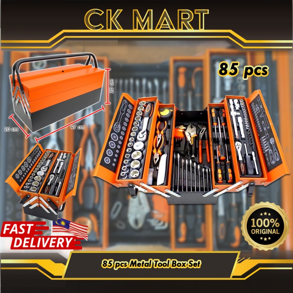 85pcs Tools Set Cantilever Metal Tool Box Set / 5 Tier 85pcs Socket Set