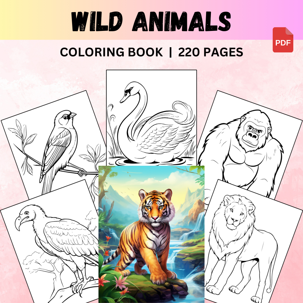 [PDF] 220+ WILD ANIMALS PRINTABLE COLORING PAGES - Coloring Book For Kids Entertaining Coloring ...