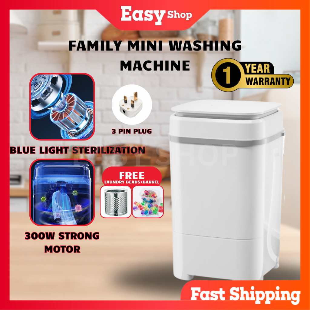 EASY Mini Washing Machine With Dryer Mesin Basuh Mini Semi Auto Travel