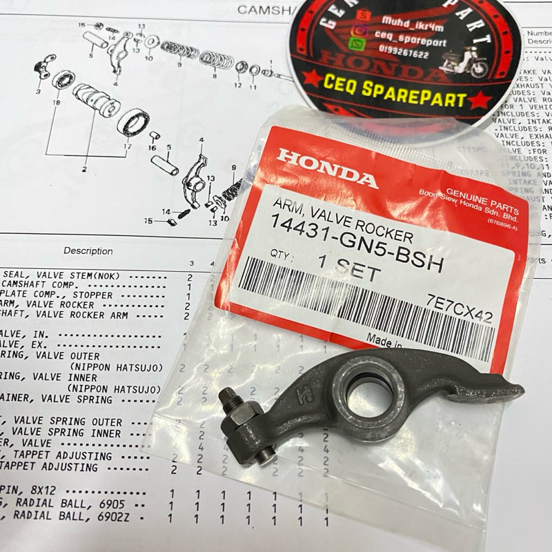 VALVE ROCKER ARM EX5 HP/DREAM 💯ORIGINAL HONDA | Shopee Malaysia