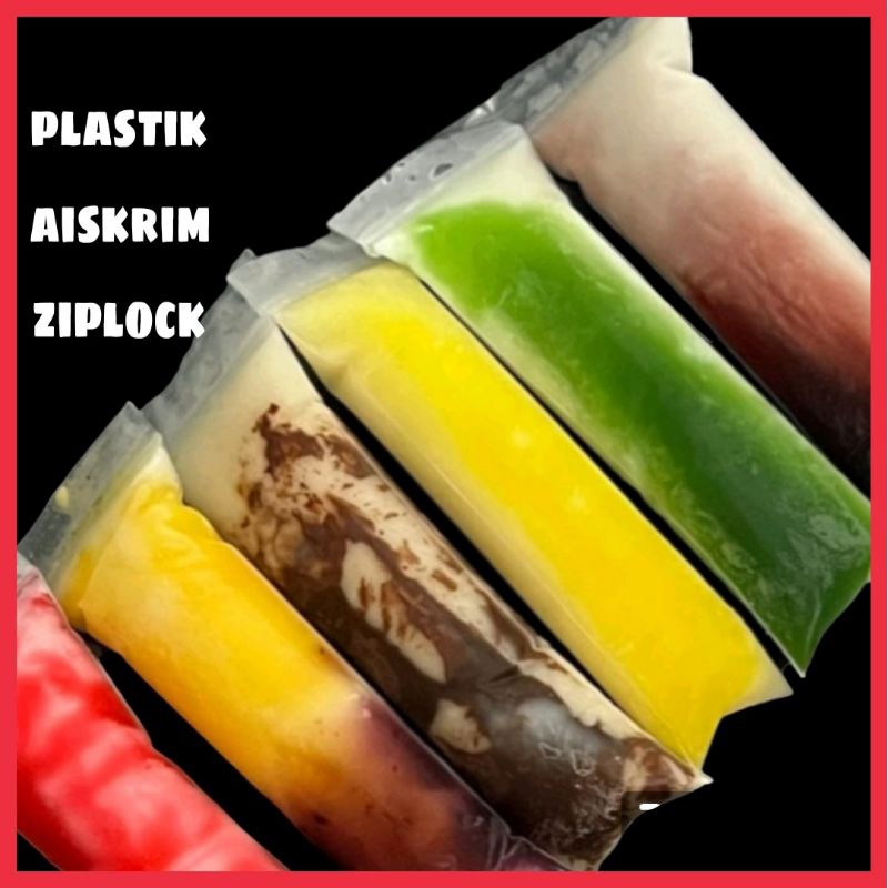 100pcs Plastik Aiskrim Ziplock / Ice Cream Zipper Bag | Shopee Malaysia