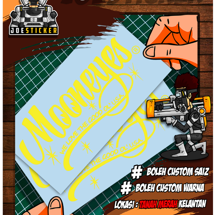 STICKER MOONEYES UNTUK DITAMPAL PADA KENDERAAN ATAU MANA2 PERMUKAAN ...