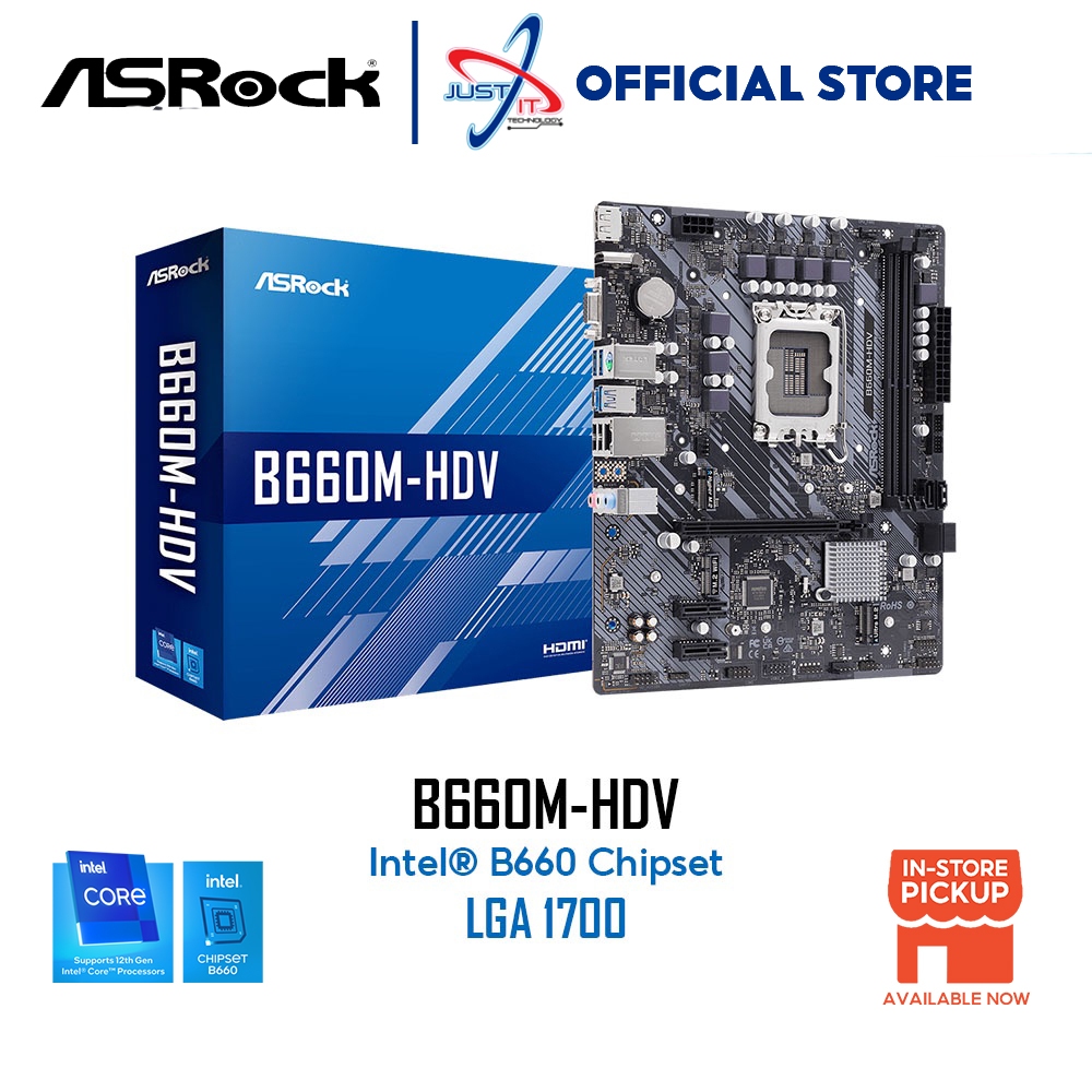 ASROCK B660M-HDV DDR4 / D4 LGA1700 Motherboard Combo Deal ASROCK B660M-HDV DDR4 / D4 LGA1700 Motherboard Combo Deal
