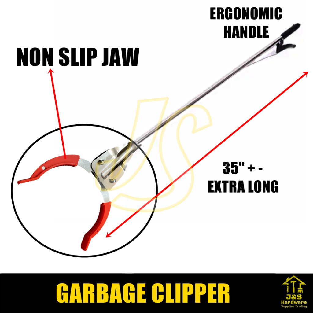 35'' Extra Long Stainless Steel Trash Picker. Easy Grabbing Non Slip