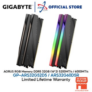 GIGABYTE AORUS 32GB(16X2) DDR5 ( 5200MHZ / 6000MT/s ) Gaming RAM ( GP ...