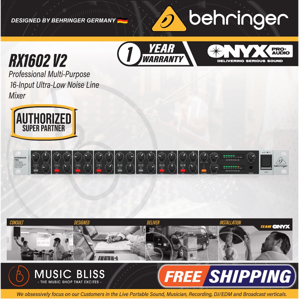 Behringer RX1602 V2 Rackmount Line Mixer (RX-1602V2 / RX1602V2 ...