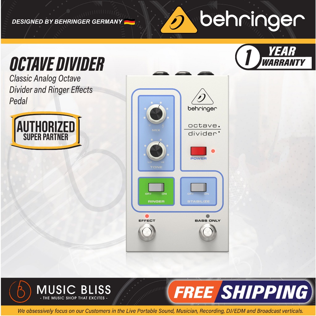 Behringer Octave Divider Effects Pedal Shopee Malaysia