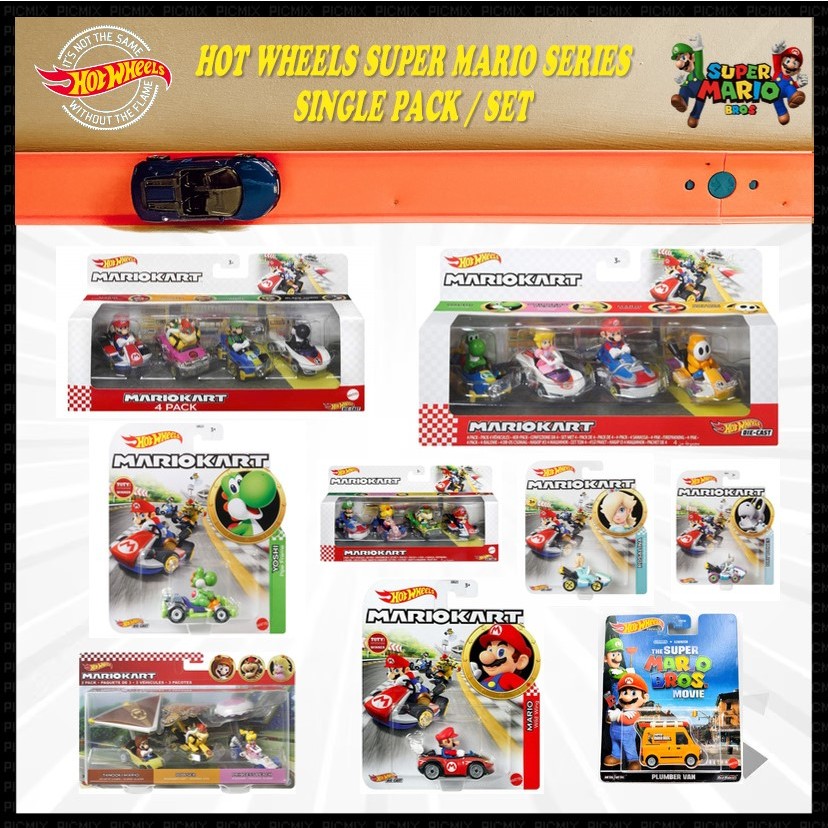 Hot Wheels Mario Kart DieCast Characters And Karts 4Pack (READY STOCK