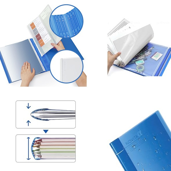 Kokuyo Novita Alpha Expandable Clear Book File - A4 - 24 pocket ...