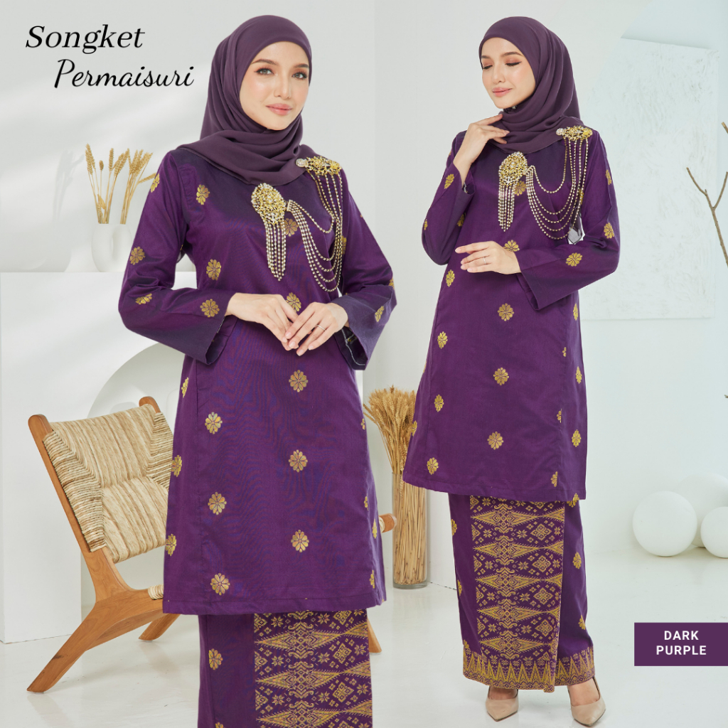 Baju Kurung Raya 2024 Viral Cotton Plus Size Songket Perempuan Pahang