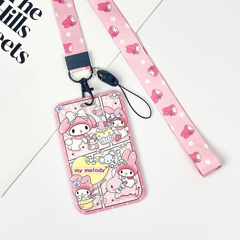 Kitty Kuromi Cinnamoroll Pochacco Comic Fanart Name Card Lanyard w ...