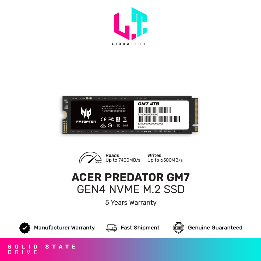 Acer Predator GM7 PCIe Gen 4 M.2 NVMe SSD (512GB / 1TB / 2TB) | Shopee ...