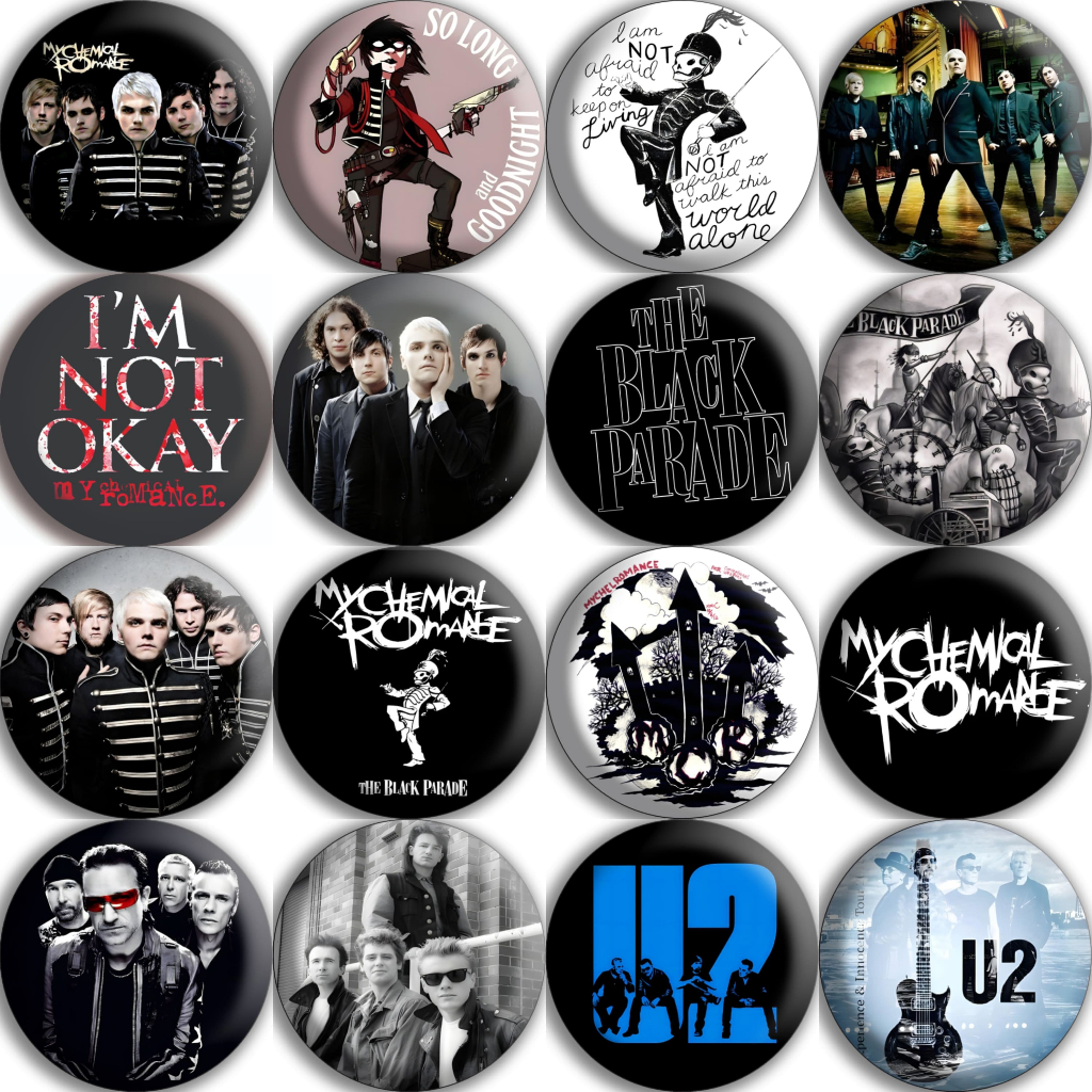 My Chemical Romance & U2 Badge Button Size 44 mm | Shopee Malaysia